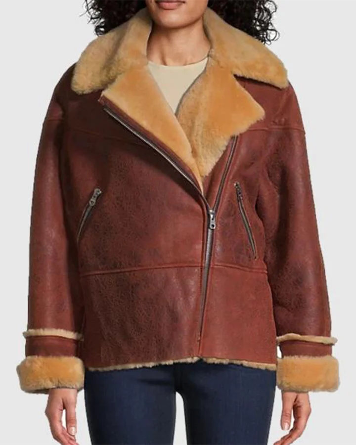 Addis-SF Sandy Vegan Shearling Moto Jacket | William Jacket