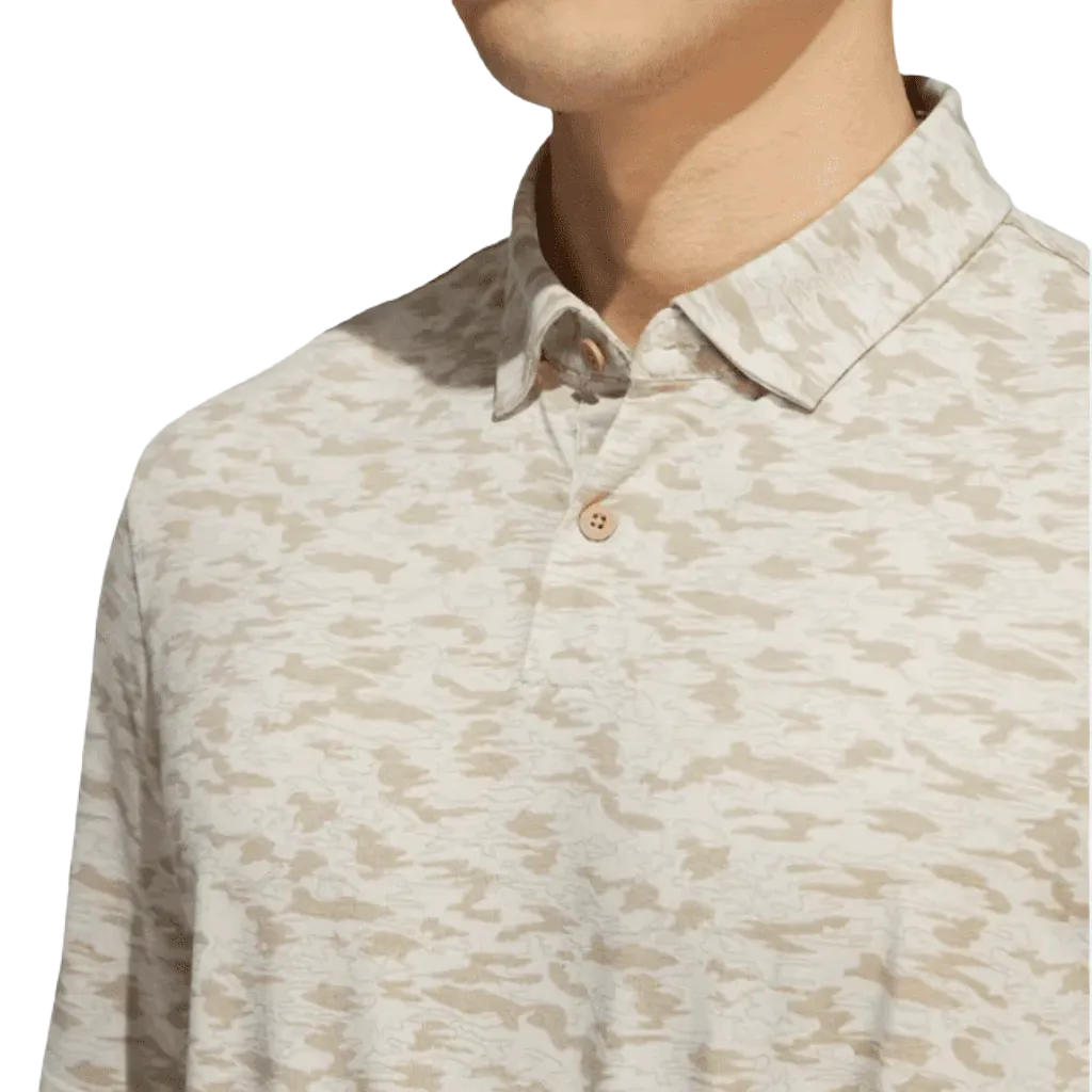 Adidas Go-To Camo-Print Golf Polo Shirt - Beige