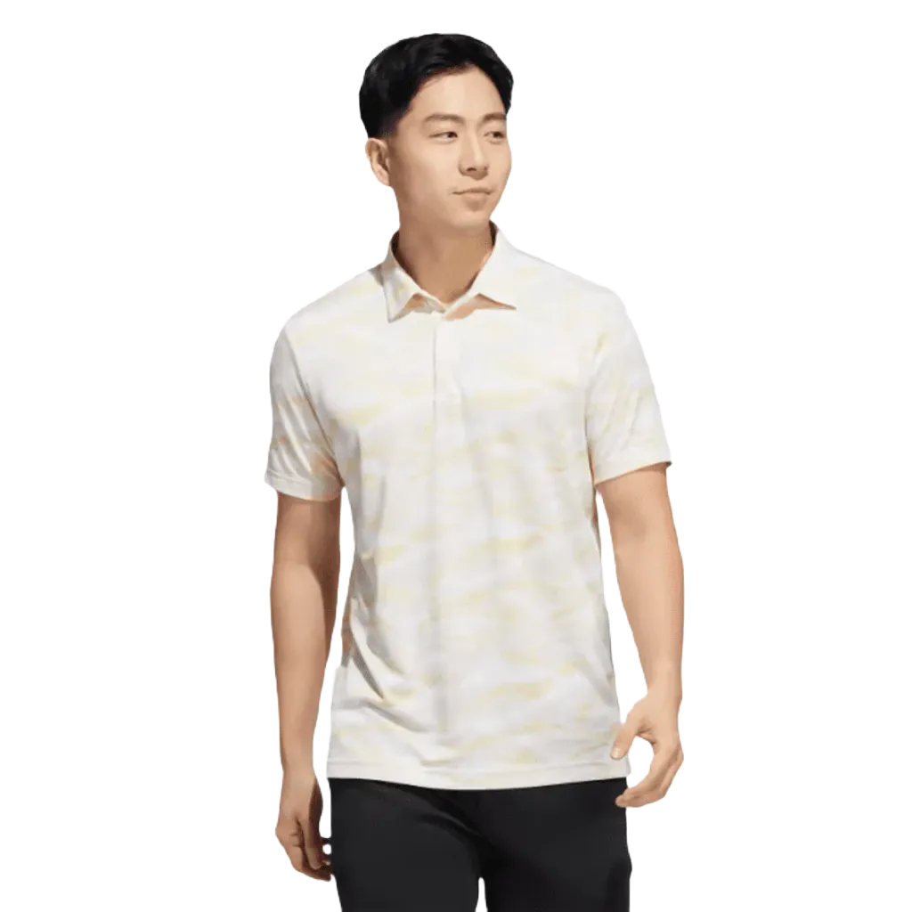 Adidas Horizon-Print Golf Polo Shirt - White