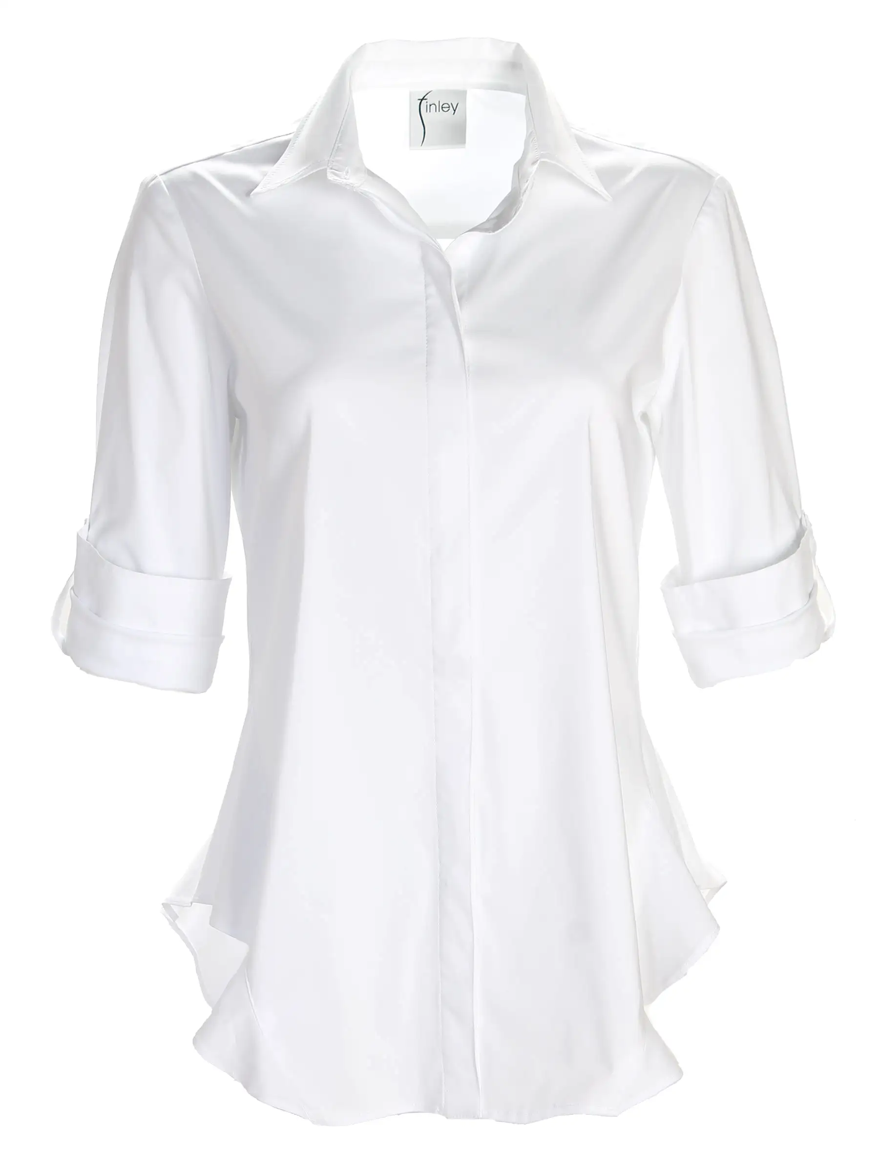 Agetha Silky Poplin White Blouse