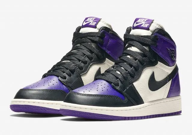 Air Jordan 1 retro Hi OG Court Purple GS Boys New