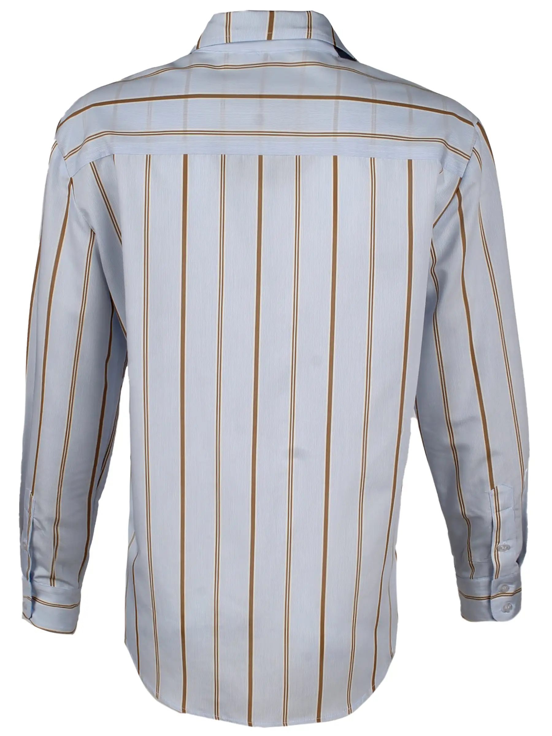 Alexa Boyfriend Shirt Blue & Tan Menswear Stripe