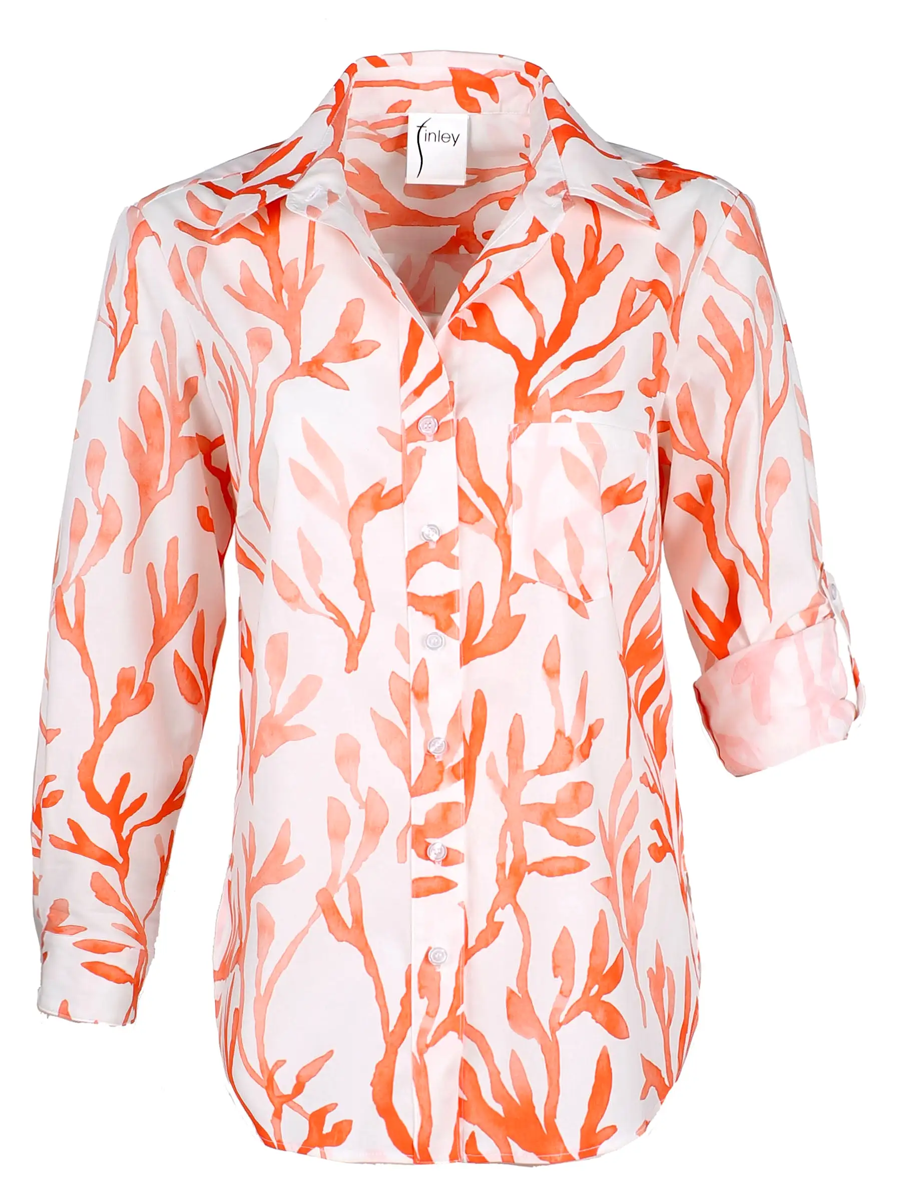 Andrew Boyfriend Shirt Coral Reef Print