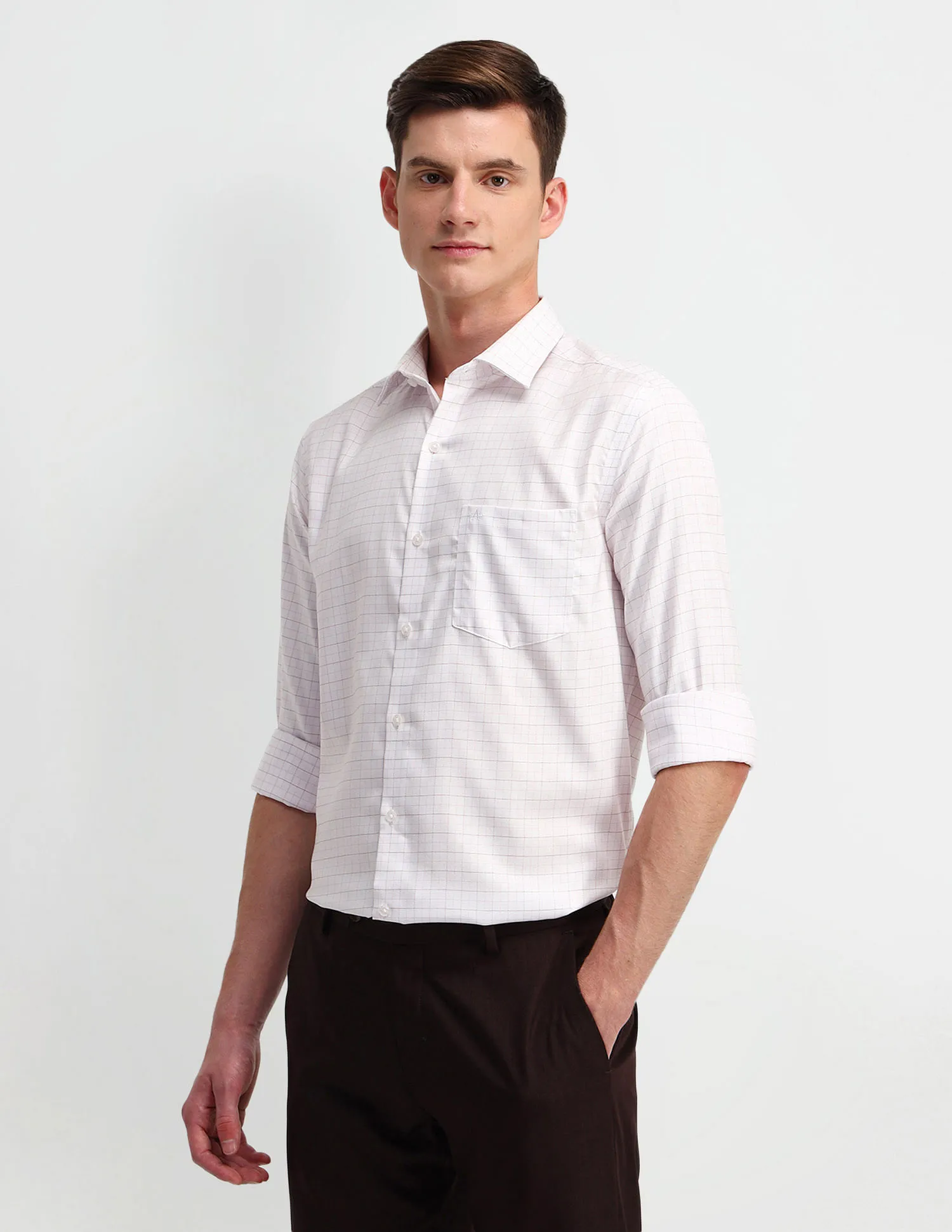 Arrow Grid Tattersall Checks Cotton Shirt