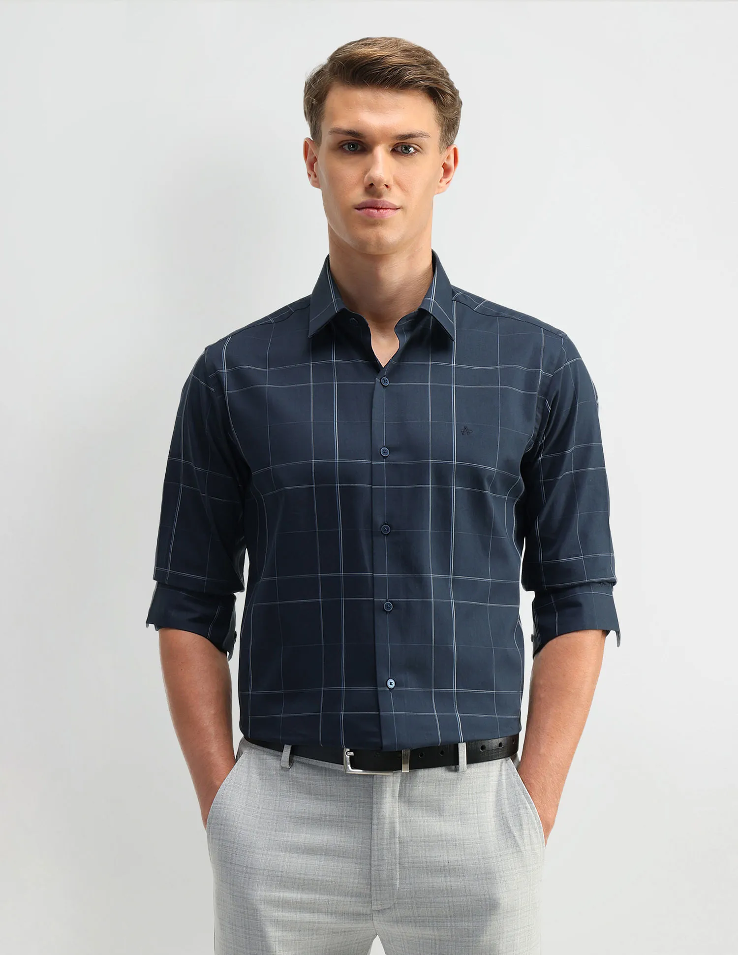 Arrow Newyork Windowpane Checks Cotton Shirt