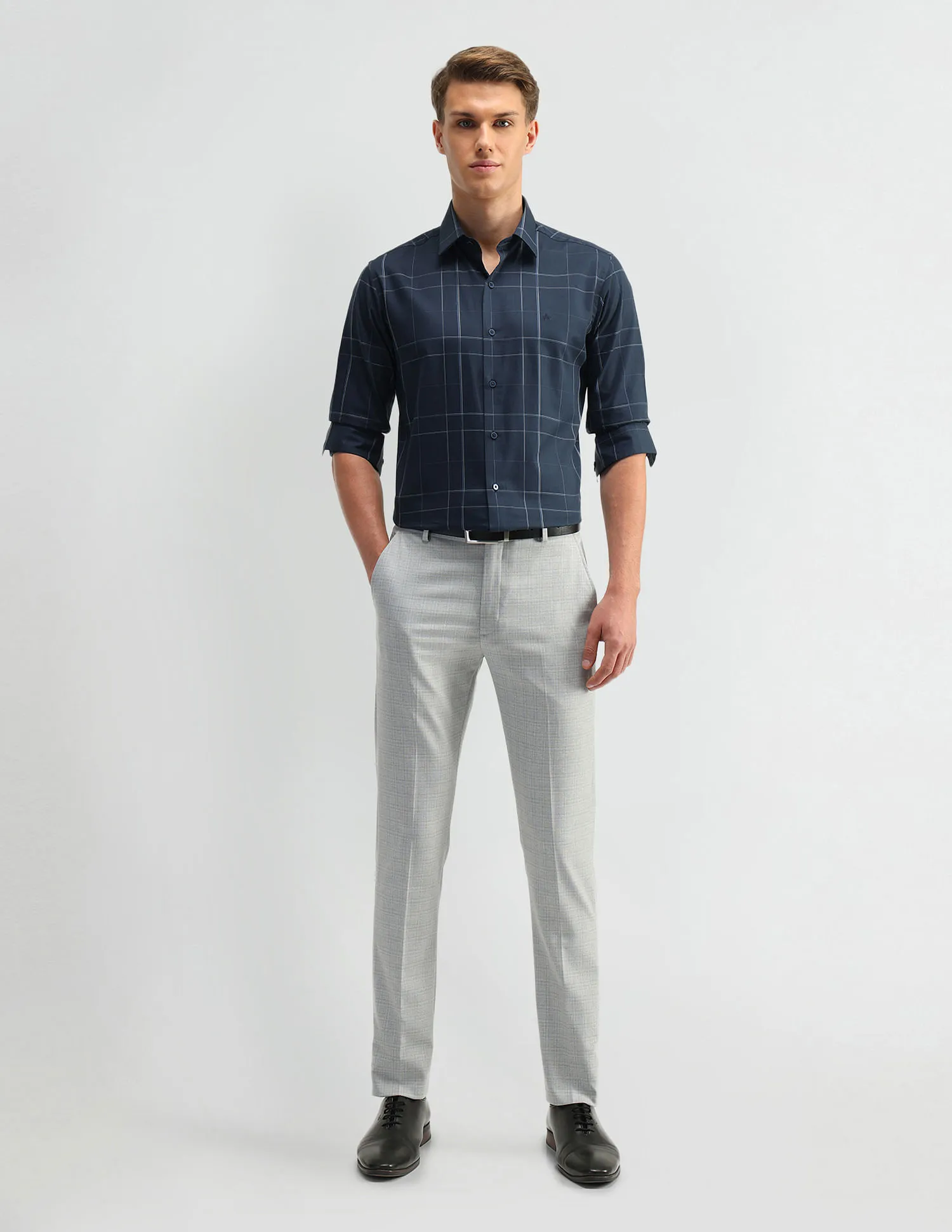 Arrow Newyork Windowpane Checks Cotton Shirt