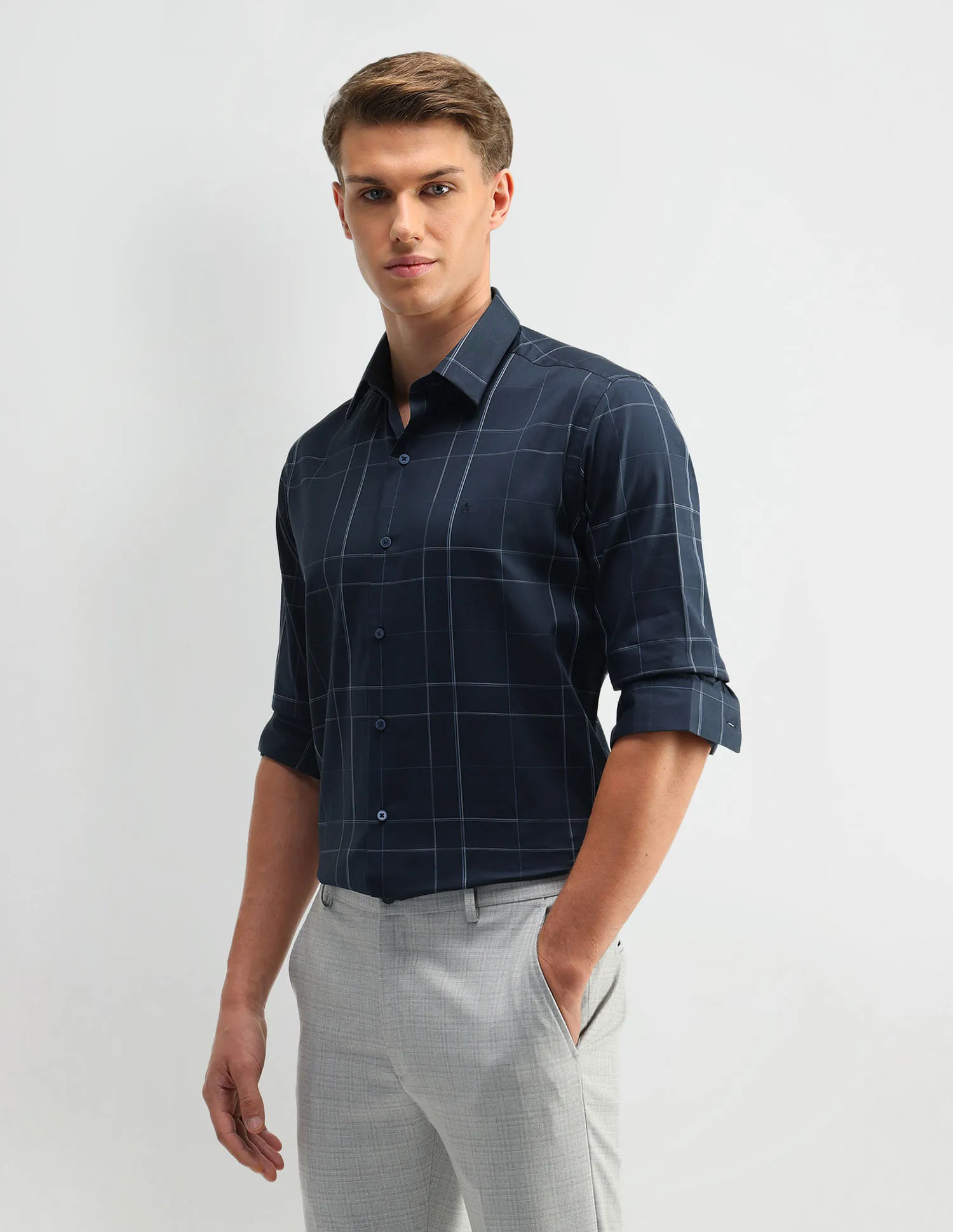 Arrow Newyork Windowpane Checks Cotton Shirt