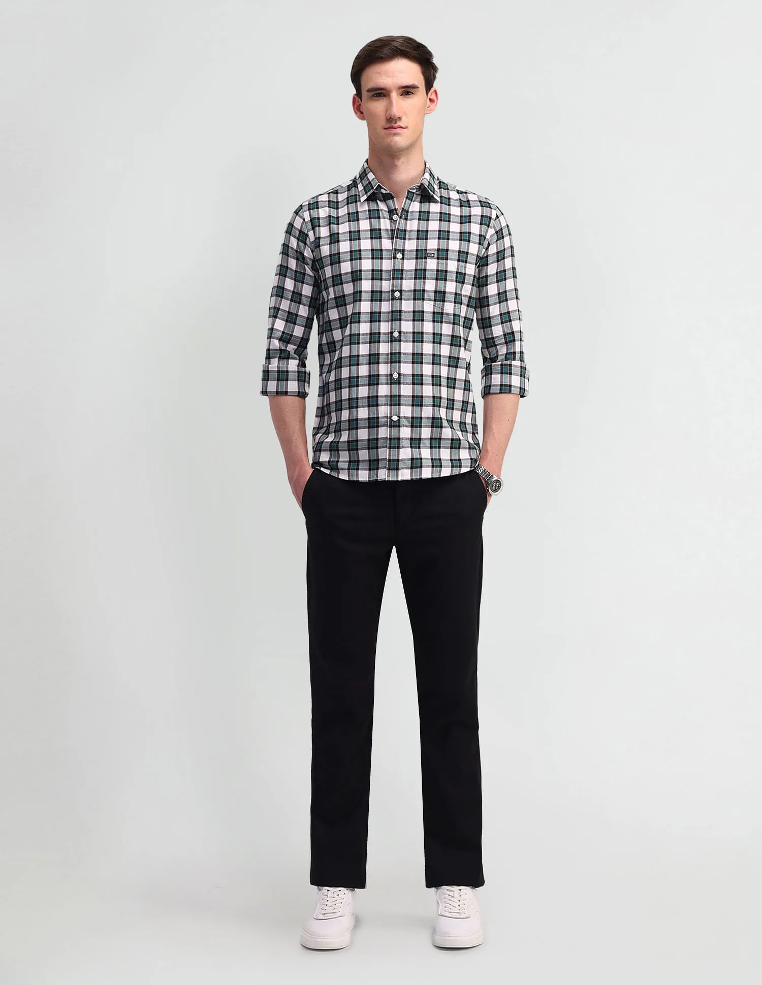 Arrow Sport Gingham Checks Cotton Shirt