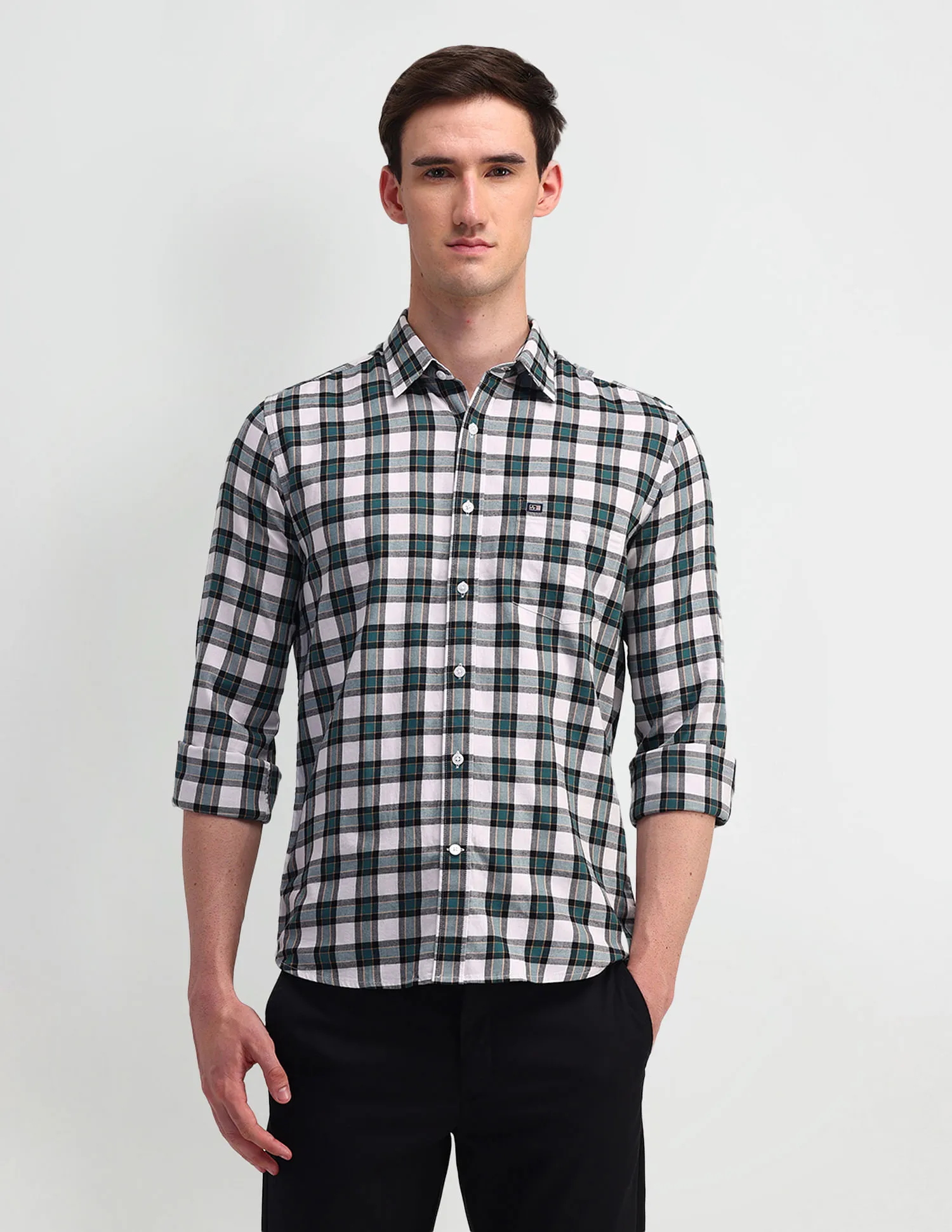 Arrow Sport Gingham Checks Cotton Shirt