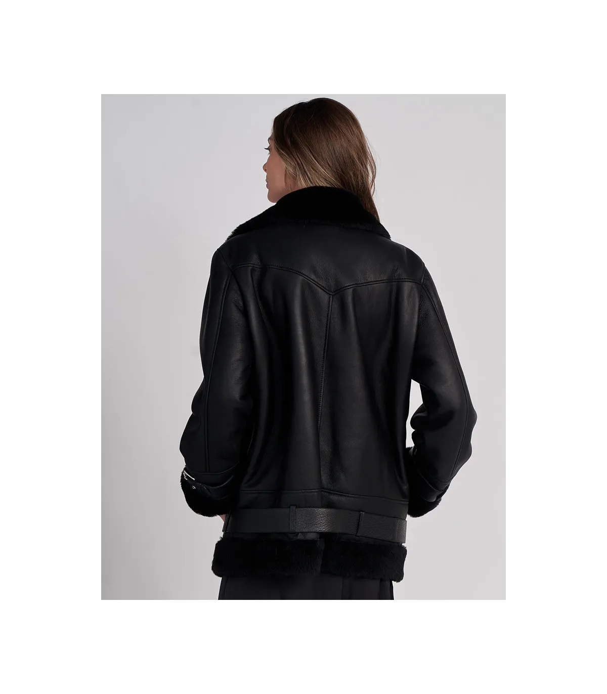 Arwen Shearling Moto Jacket | FurHatWorld.com