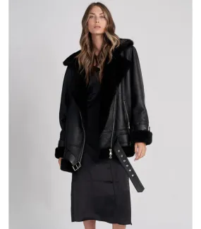 Arwen Shearling Moto Jacket | FurHatWorld.com