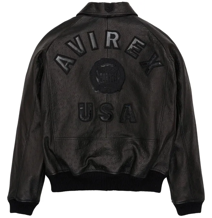 AVIREX  L.E. OSTRICH ICON JACKET 'BLACK'