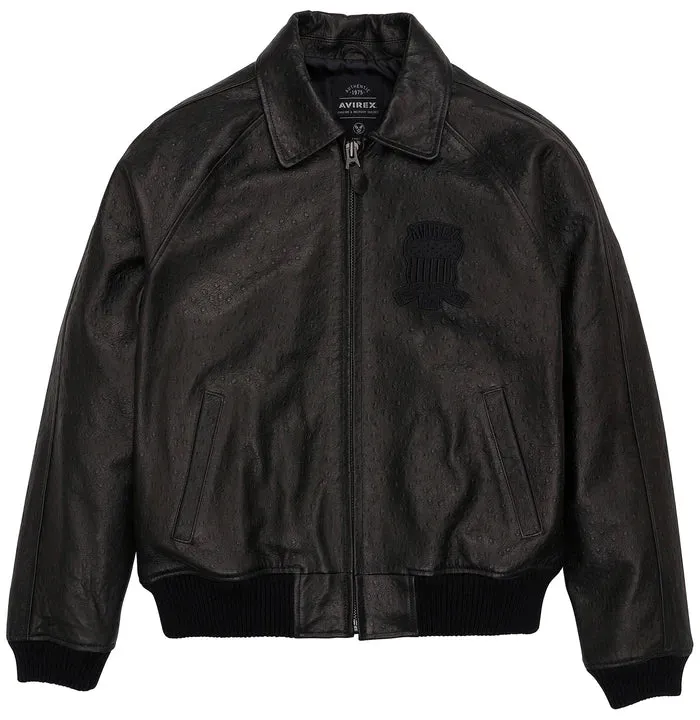 AVIREX  L.E. OSTRICH ICON JACKET 'BLACK'