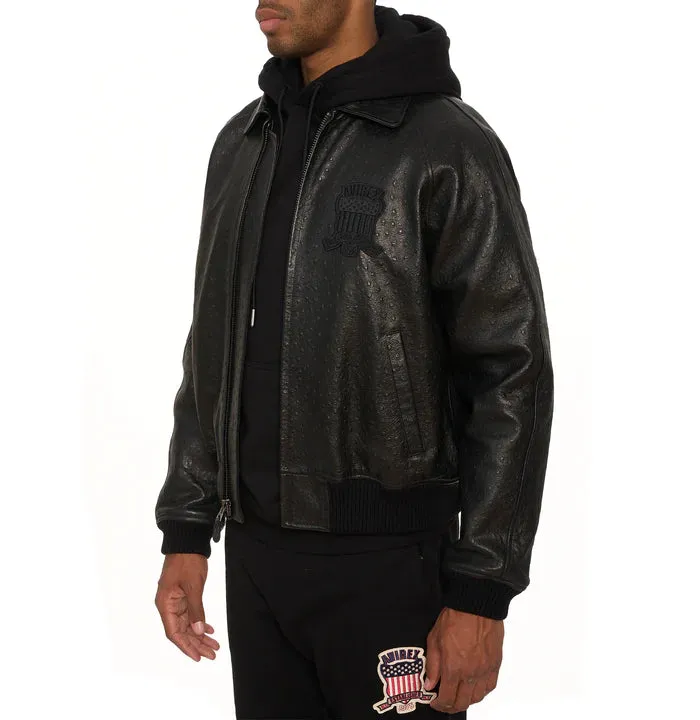 AVIREX  L.E. OSTRICH ICON JACKET 'BLACK'