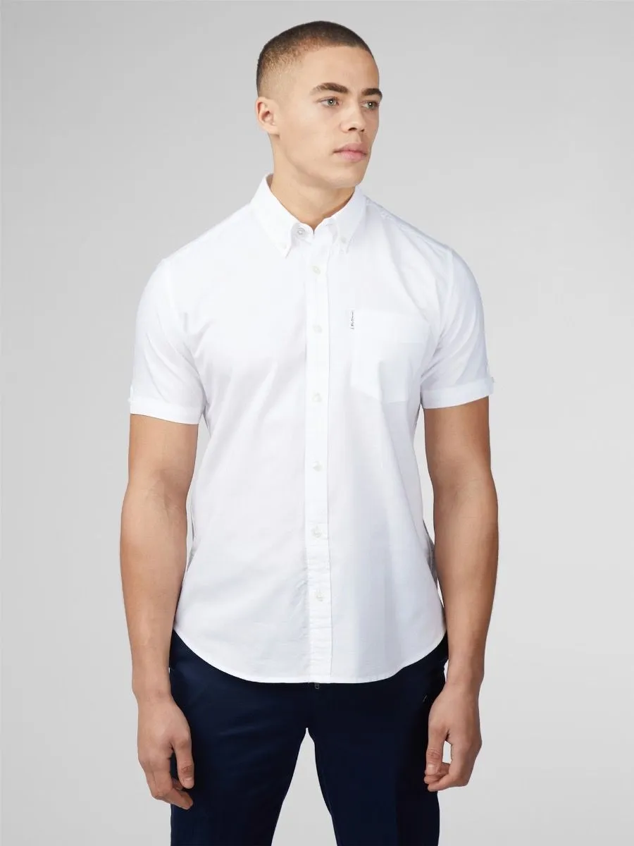 Ben Sherman Short Sleeve Button Down Oxford Shirt White