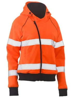 Bisley Womens Hi Vis Hoodie Taped Fleece