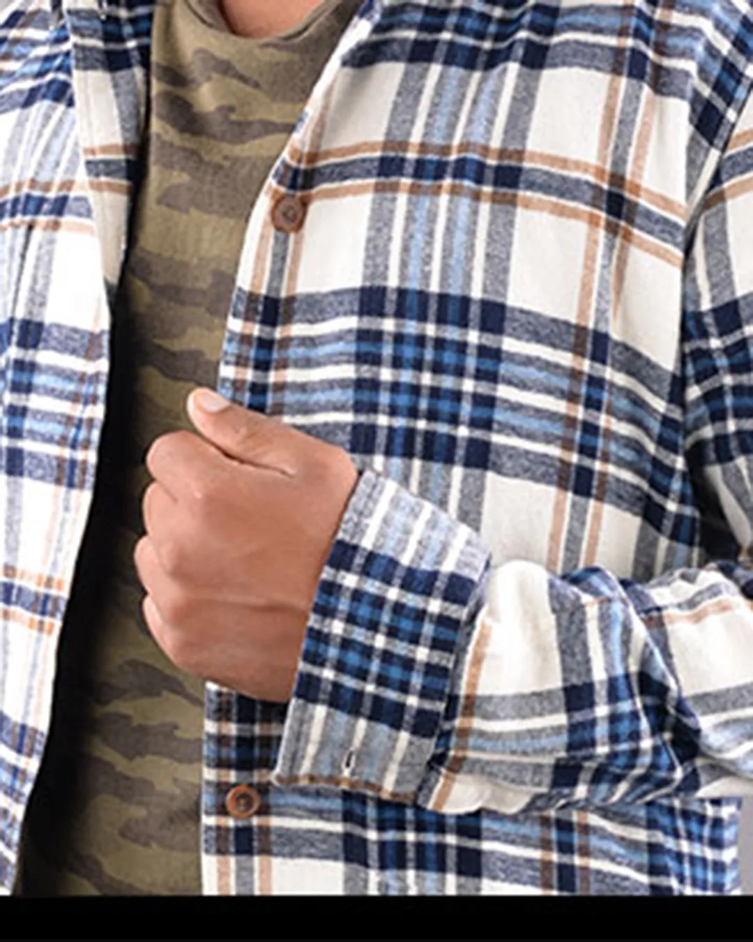 Blue &White Tartan Checks Work Shirt