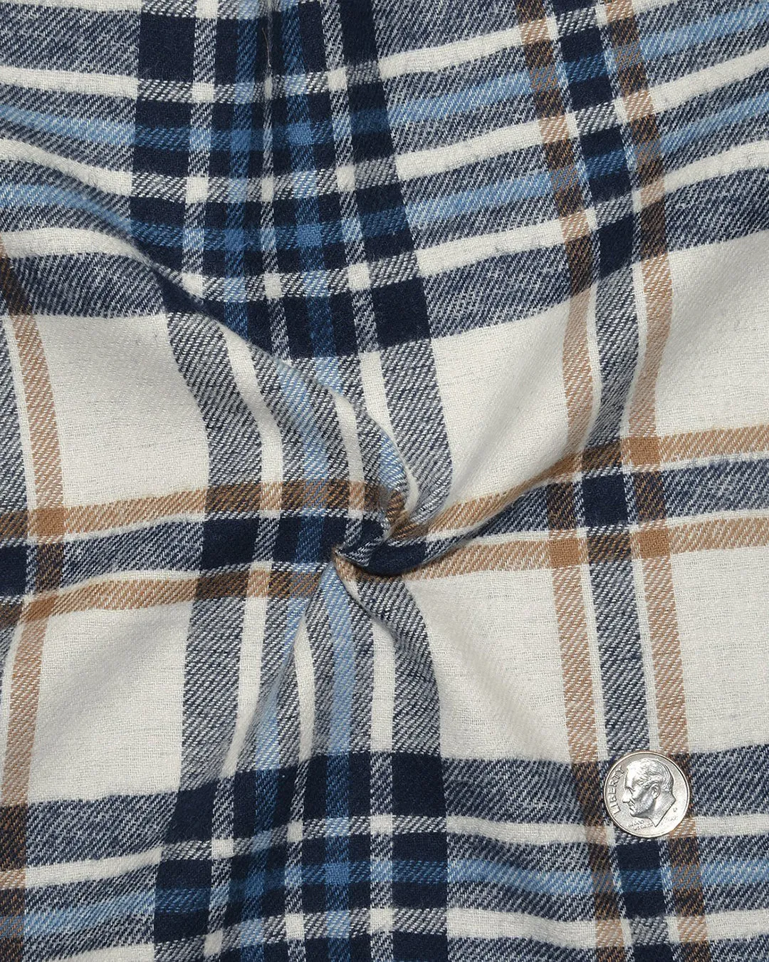 Blue &White Tartan Checks Work Shirt