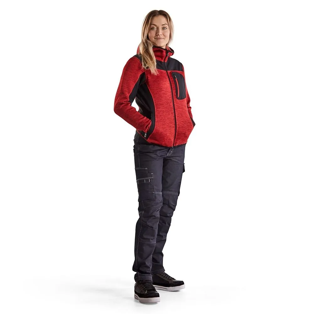 Blåkläder 4931-2117 Women's Knitted Jacket with Softshell - Red