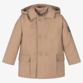 Boys Beige Cotton Coat