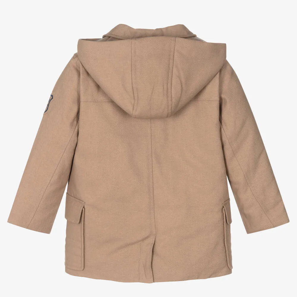 Boys Beige Cotton Coat