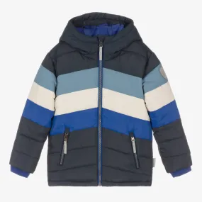 Boys Blue Hooded Puffer Coat