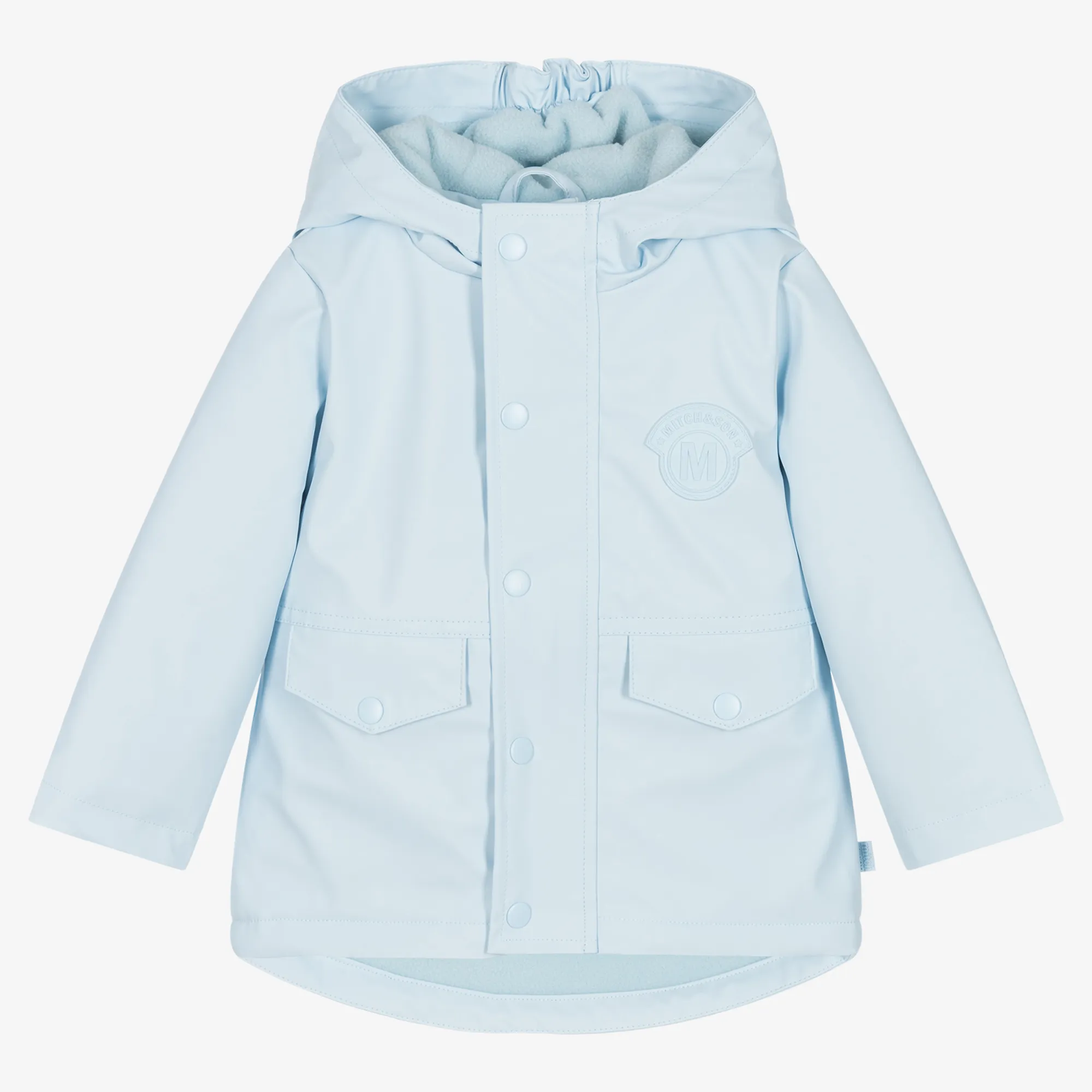 Boys Pale Blue Hooded Coat