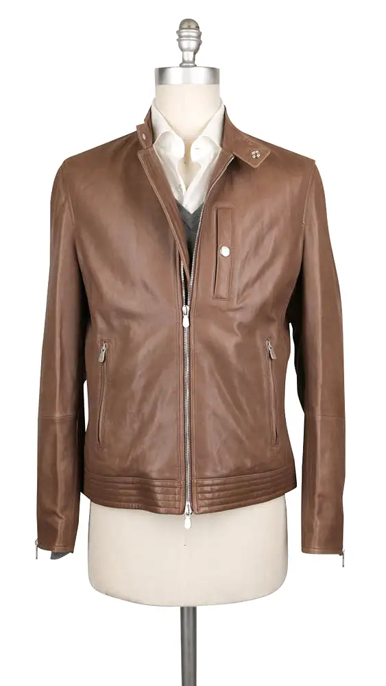 Brunello Cucinelli Brown Moto Jacket