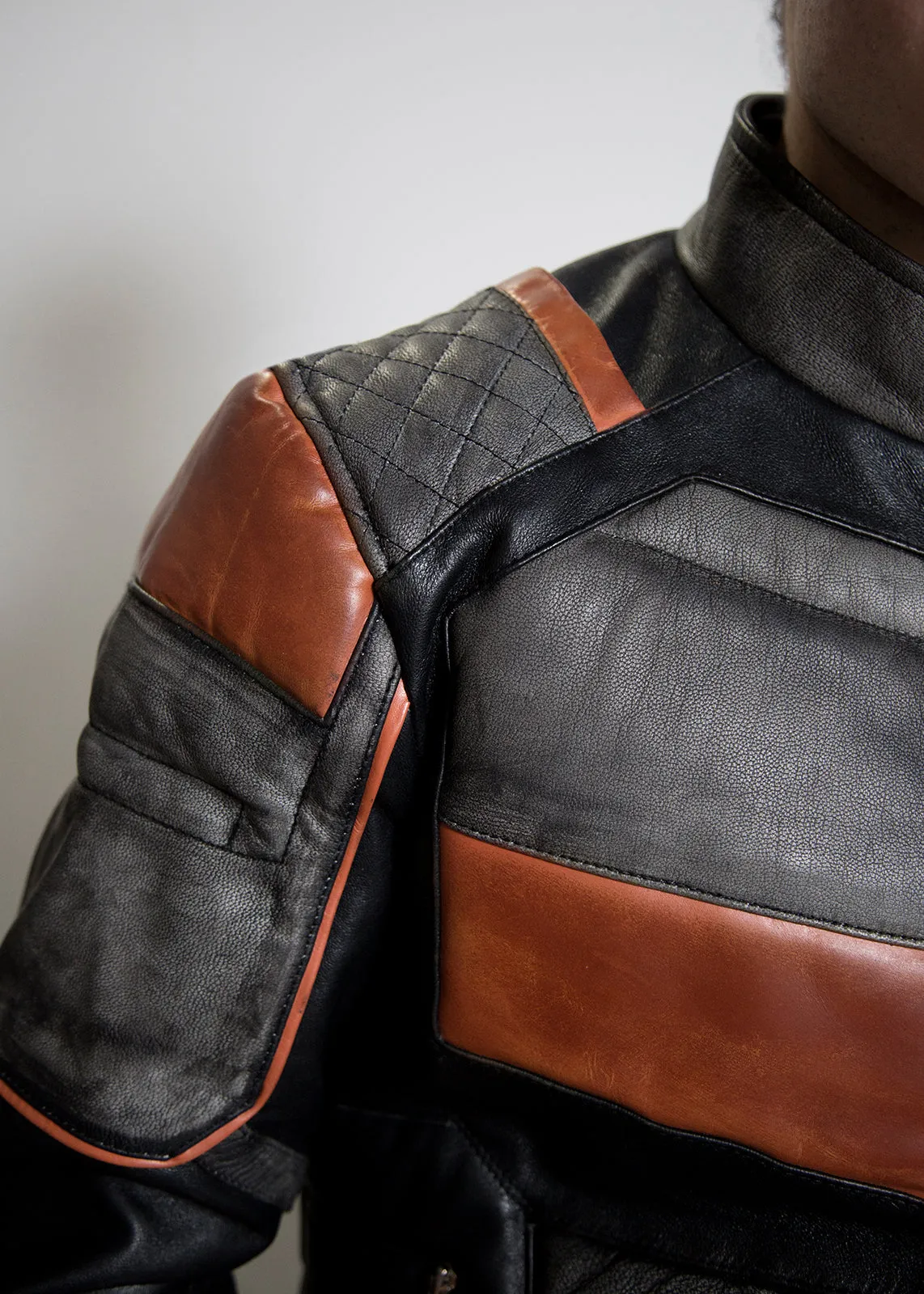 Buy Mens Deathstroke Armor Orange & Gray Knight Moto Leather Jacket