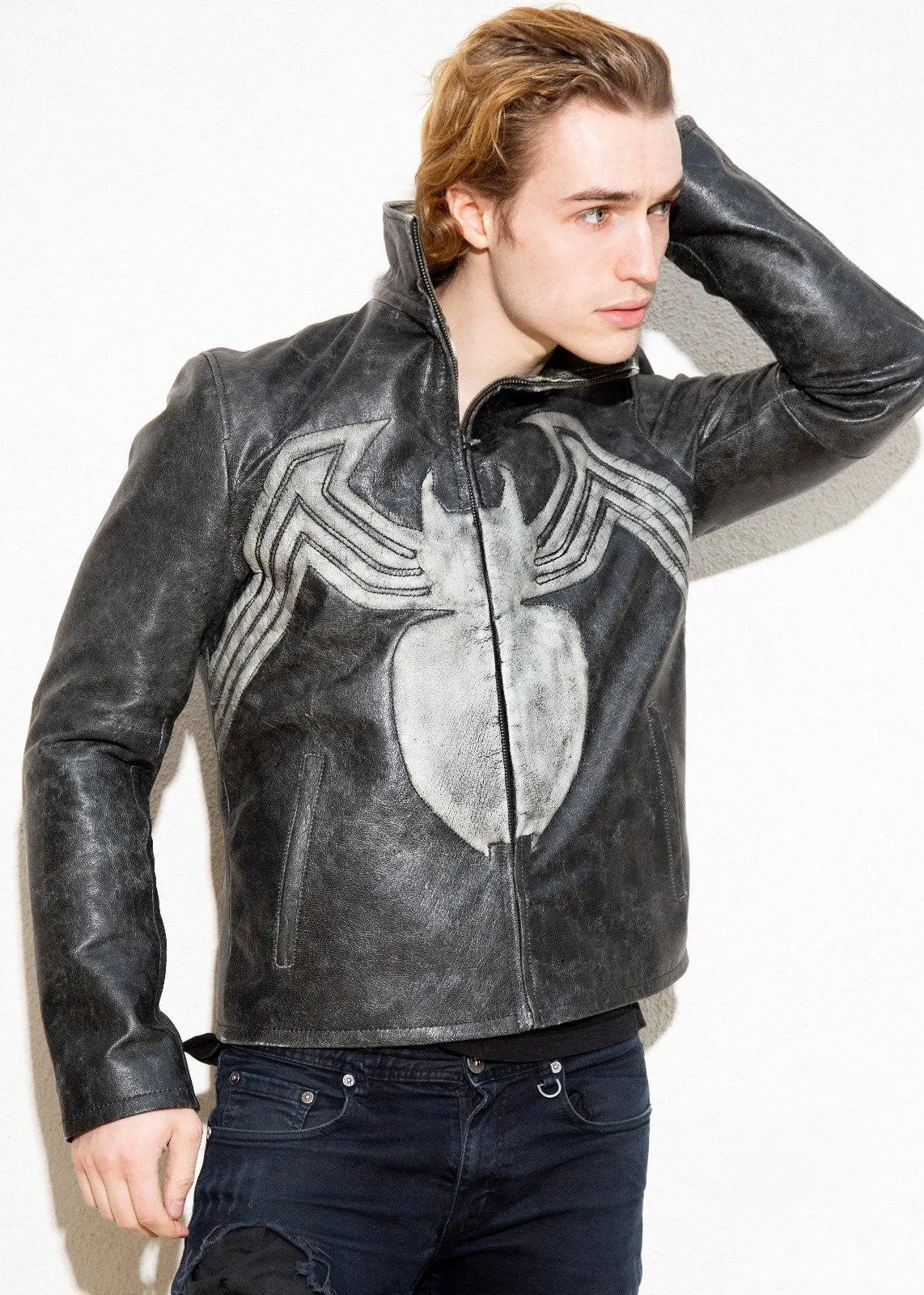 Buy Mens Venom Logo Spiderman Marvel Leather Jacket | LucaJackets