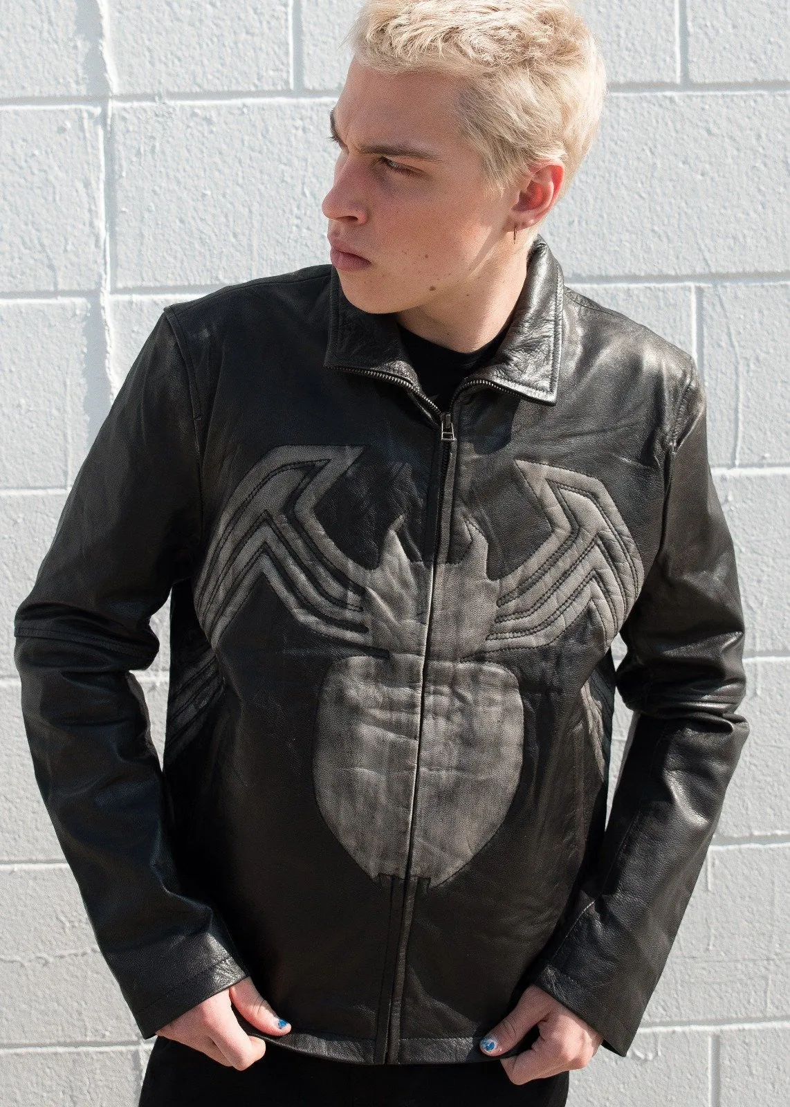 Buy Mens Venom Logo Spiderman Marvel Leather Jacket | LucaJackets