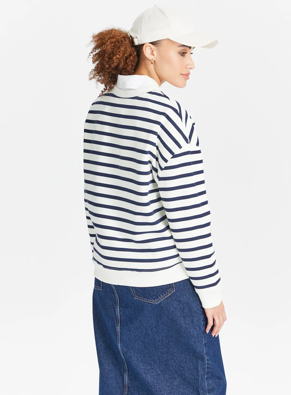 Buy Navy Stripe Relaxed Sweatshirt XXL | Hoodies and sweatshirts | Tu