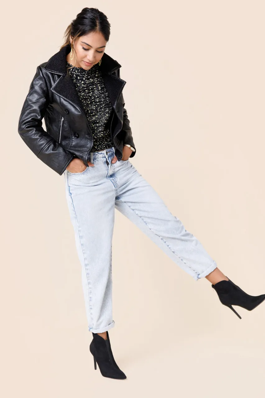 Carissa Faux Shearling Moto Jacket