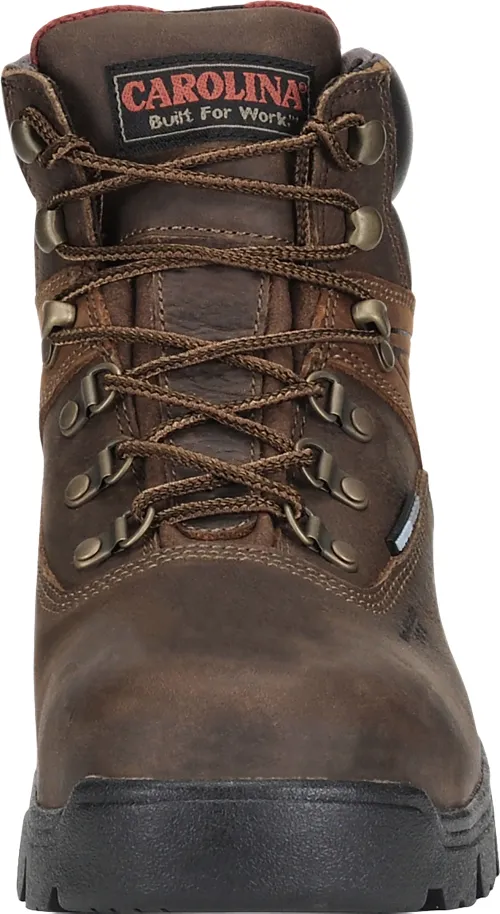 Carolina Mens Hook CA5537 6”inch Carbon Toe Waterproof Work Boot- Dark Brown Leather