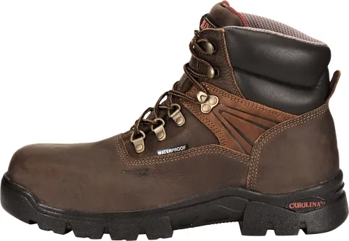 Carolina Mens Hook CA5537 6”inch Carbon Toe Waterproof Work Boot- Dark Brown Leather