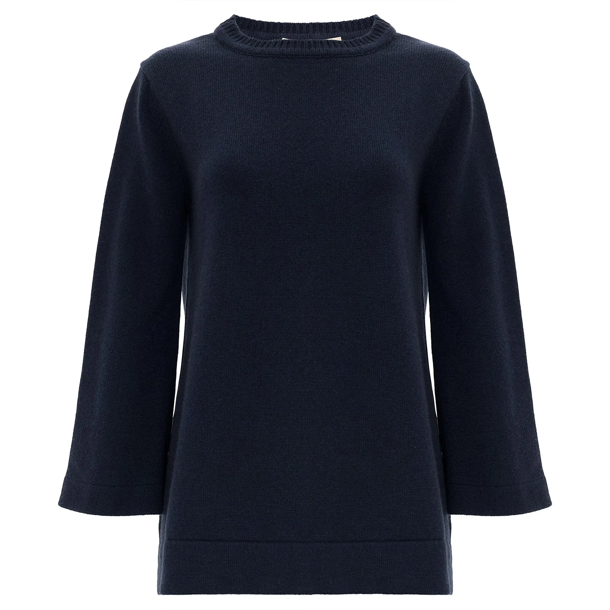 Claudine Cashmere 3/4 Sleeve Sweater - Navy