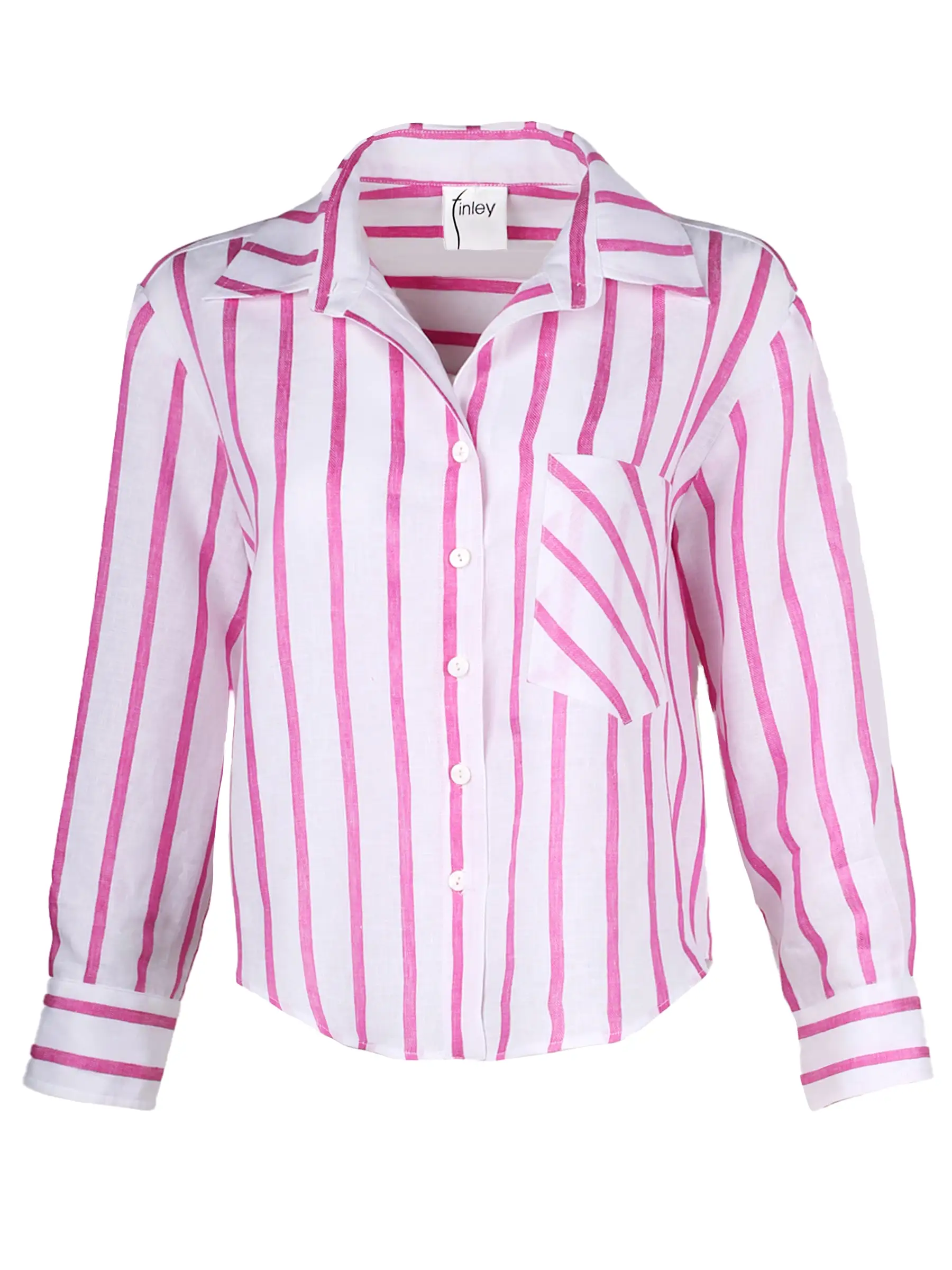 Crop Andie Shirt Pink Stripe