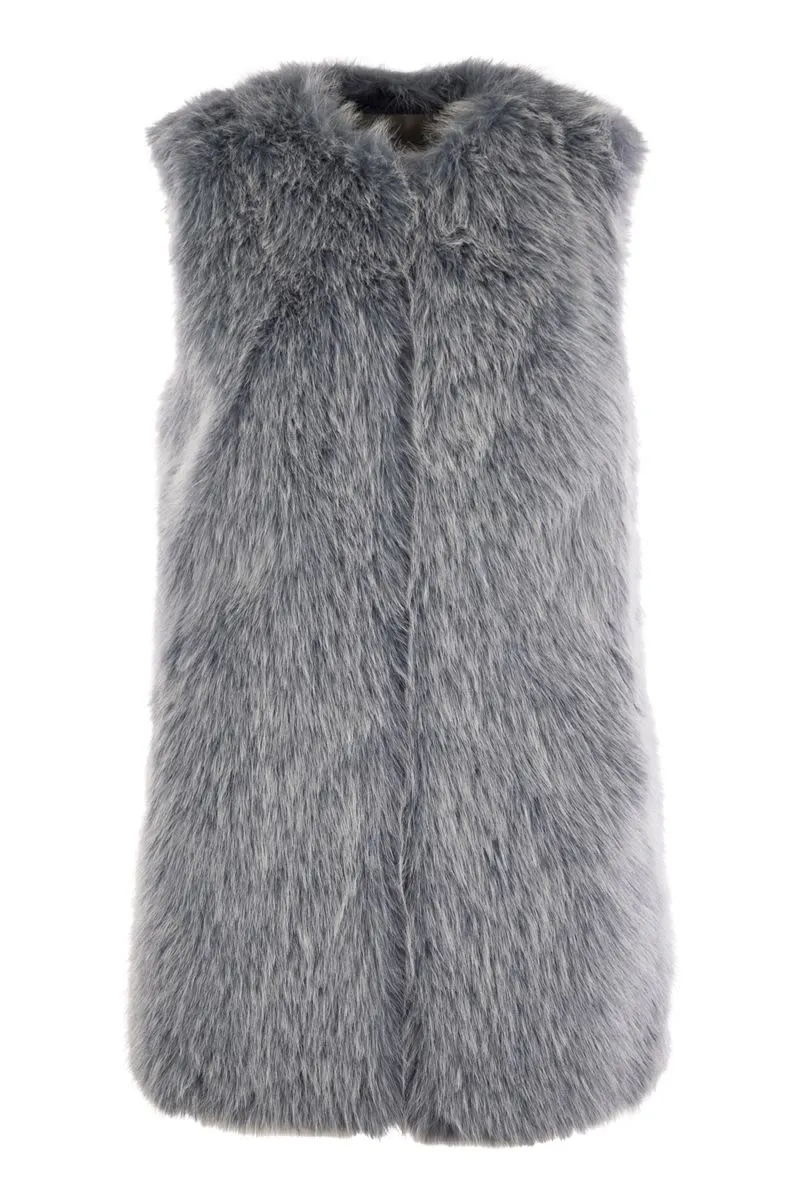 CRUELTY-FREE FUR SLEEVE COAT