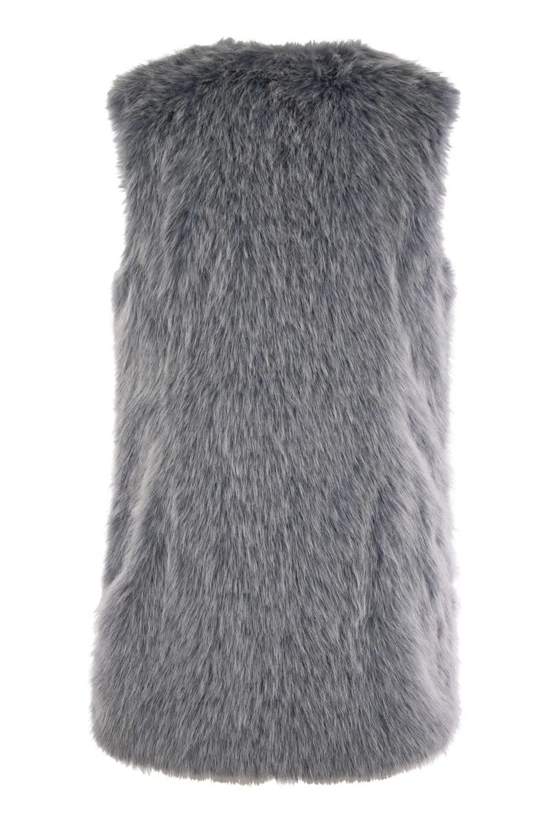 CRUELTY-FREE FUR SLEEVE COAT