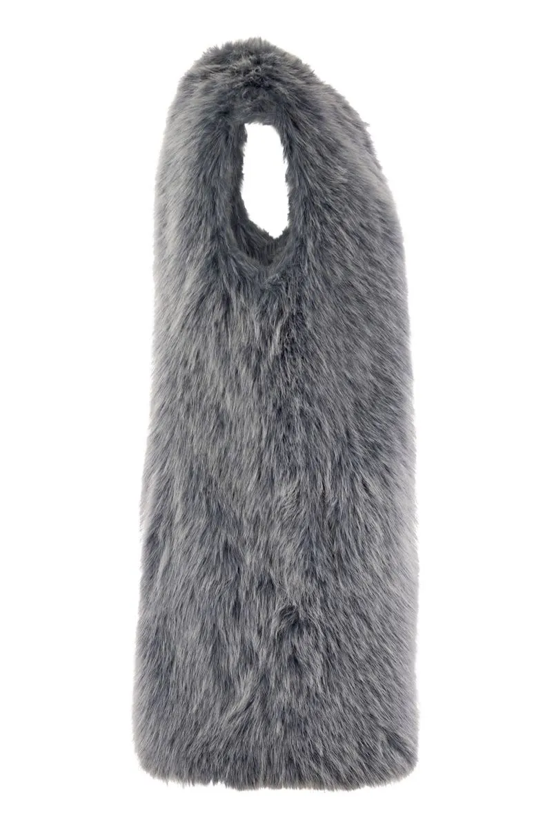 CRUELTY-FREE FUR SLEEVE COAT