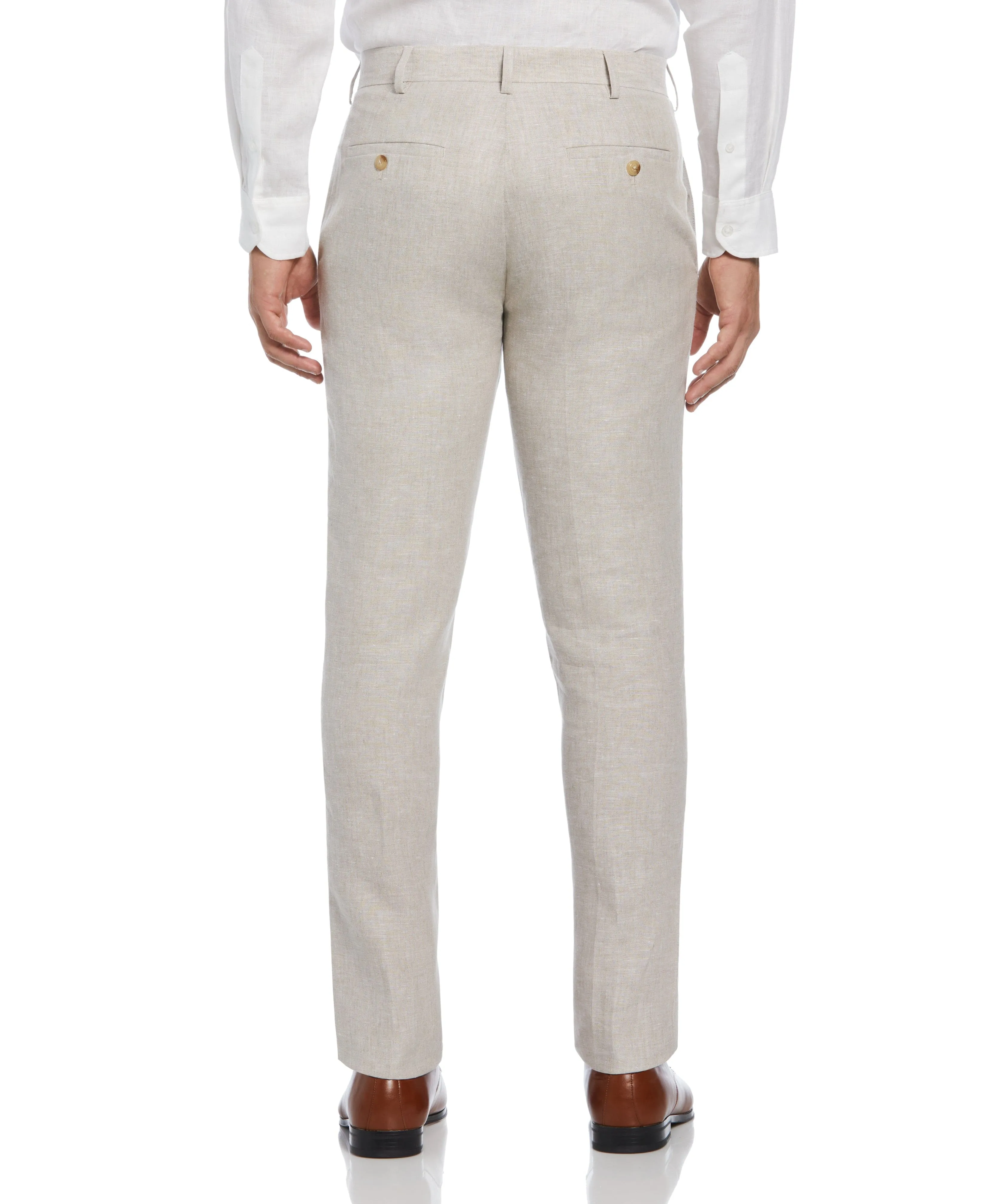 Delave Linen Flat Front Pant