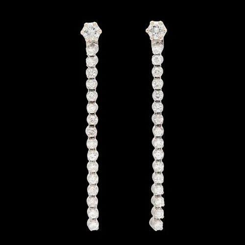 Diamond Line Jacket Earrings & Sapphire Studs