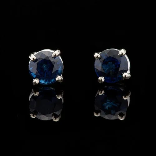 Diamond Line Jacket Earrings & Sapphire Studs