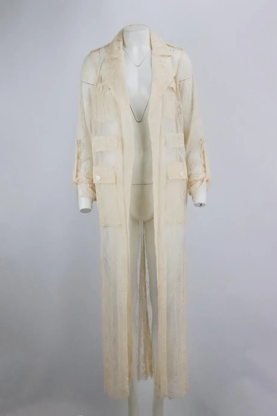 DIVINE HERITAGE LACE TRENCH COAT MEDIUM