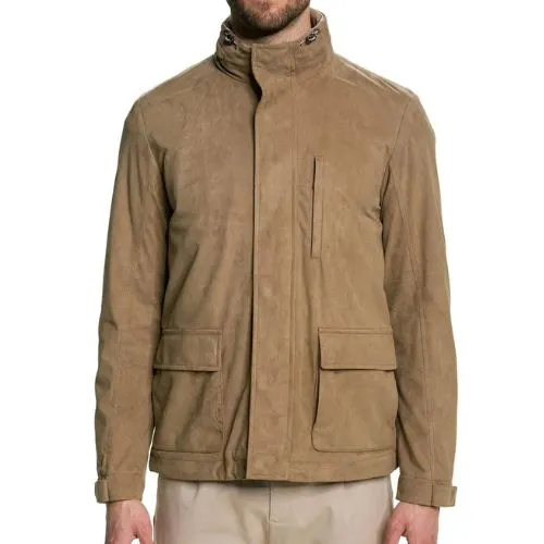 EDUARD DRESSLER Soft Beige Jacket With Hidden Hood | Menswear Online