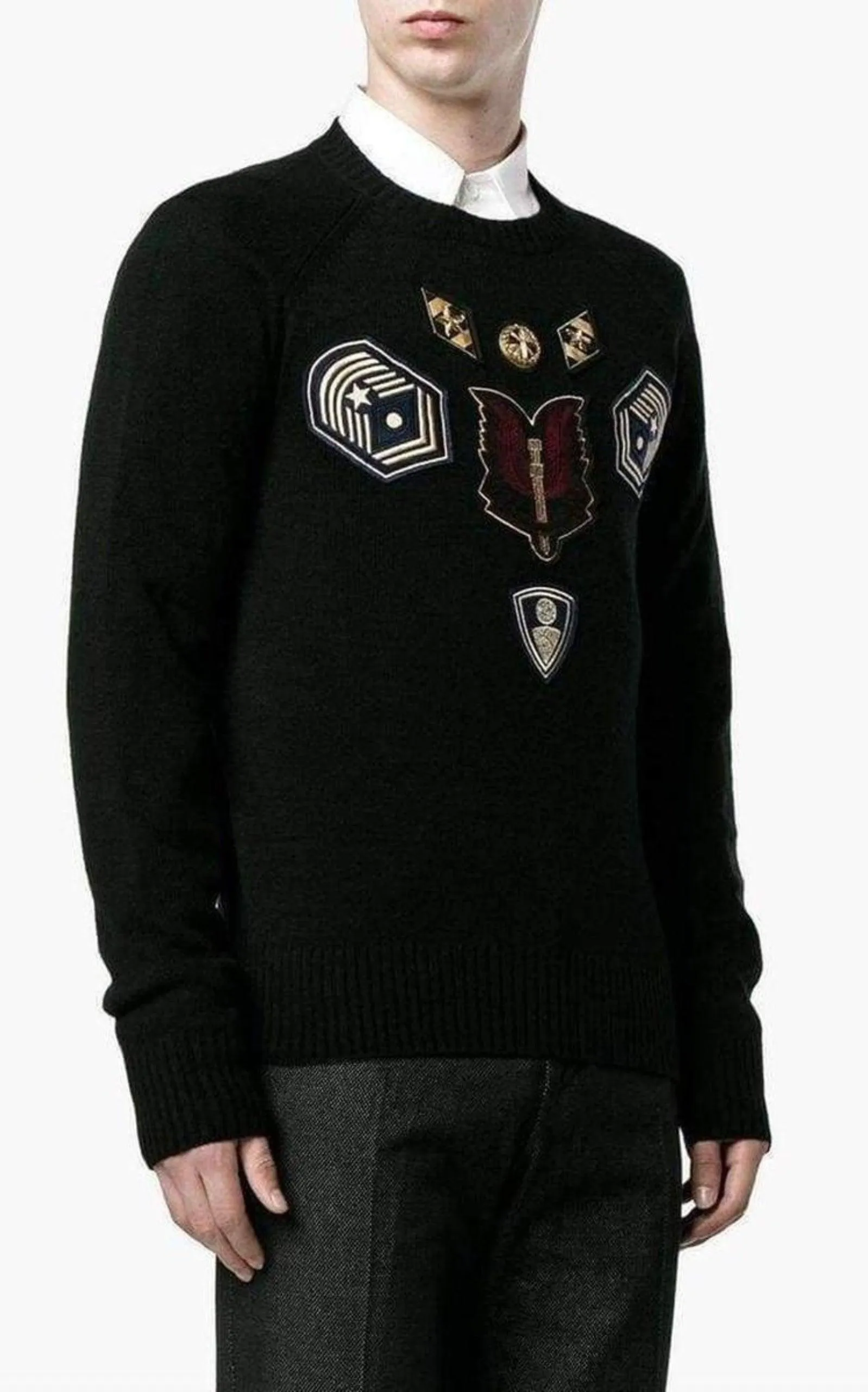 Embroidered Master Patch Cashmere Sweater