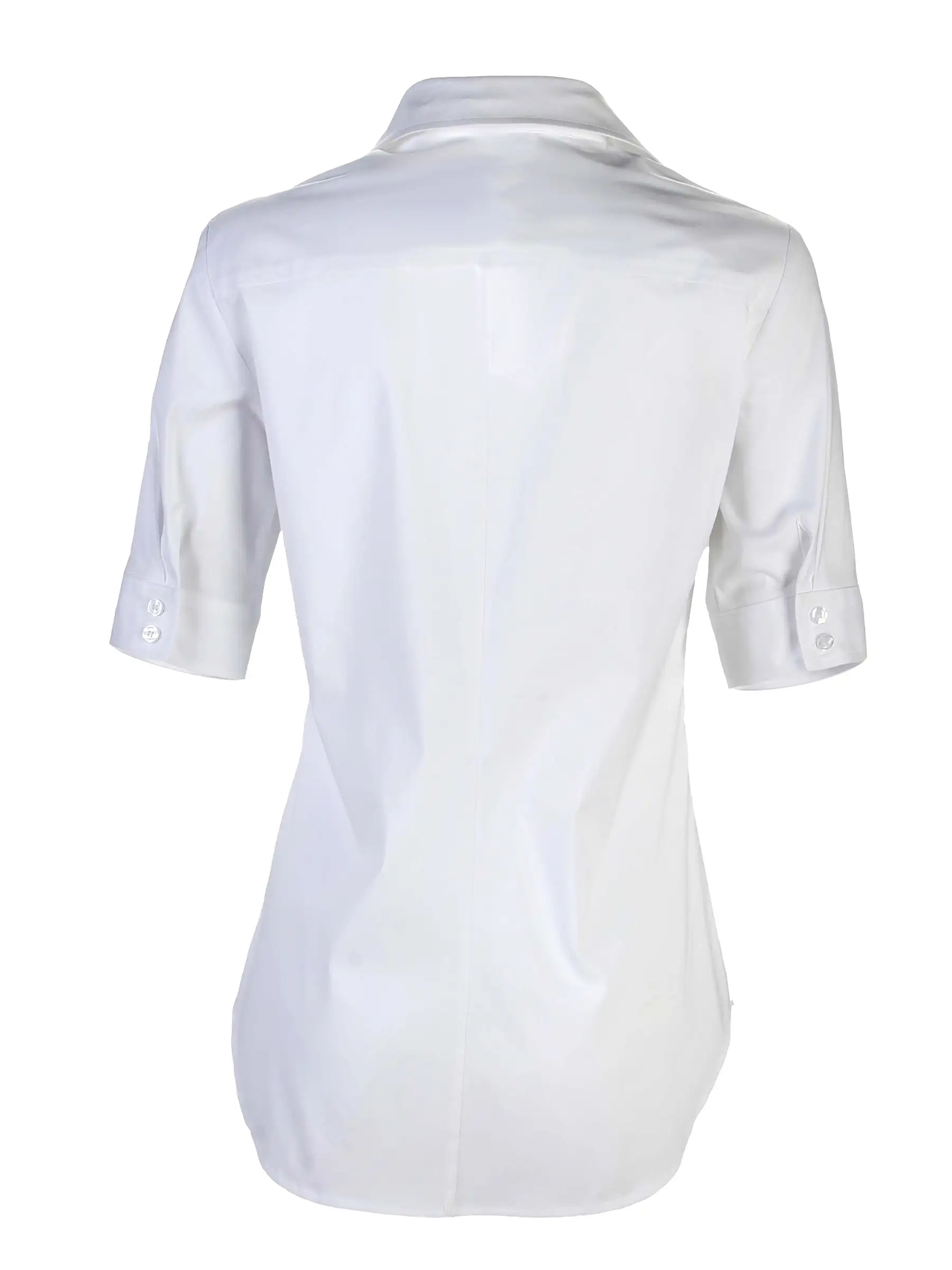 Endora Short Sleeve 1/2 Zip Shirt White