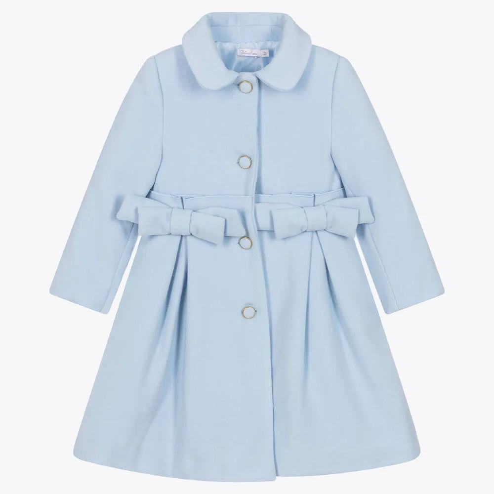 Girls Pale Blue Felted Coat