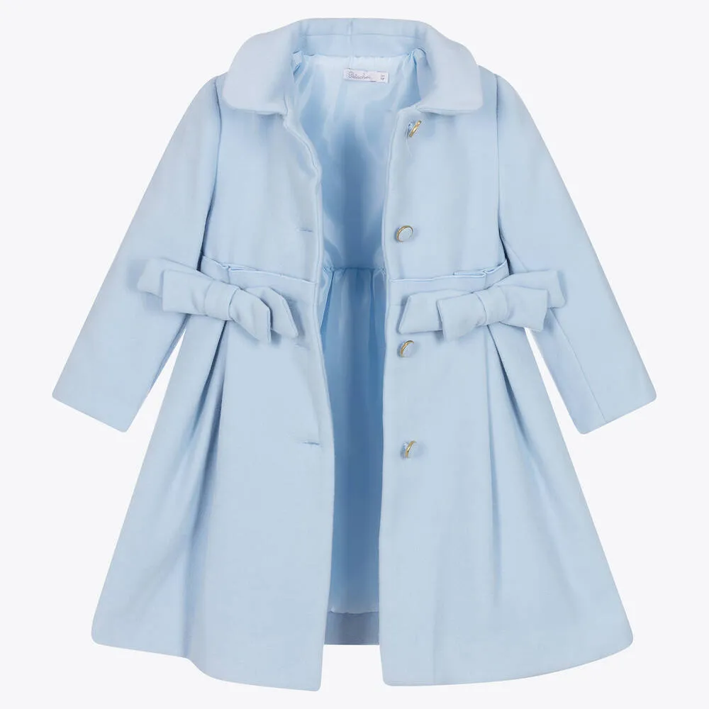 Girls Pale Blue Felted Coat