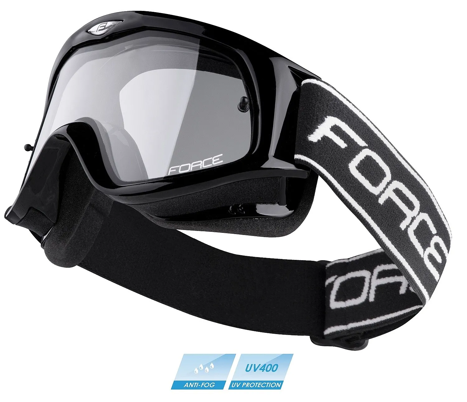 glasses FORCE Downhill - Black/Transparent